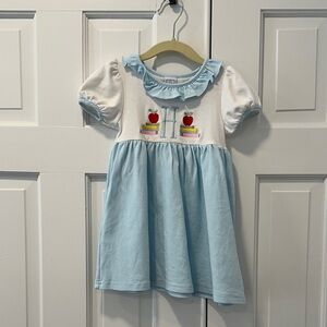 Back to School “H” Dress, 2T with Embroidery